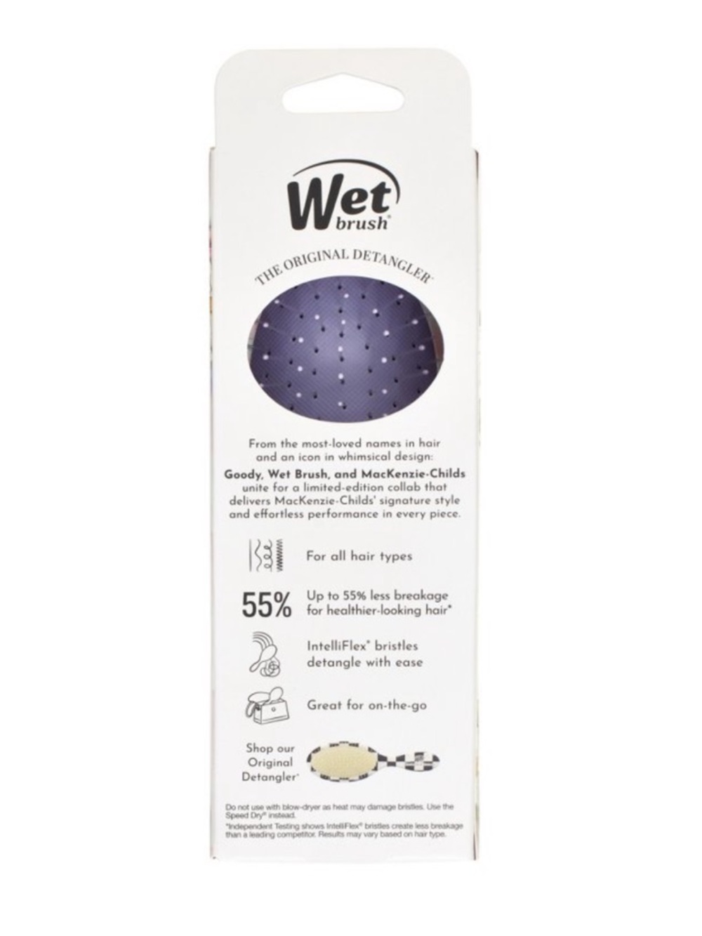 Wet brush x Mackenzie-Childs Mini Detangler White Pink Lavender Spotted Floral - Picture 10 of 16
